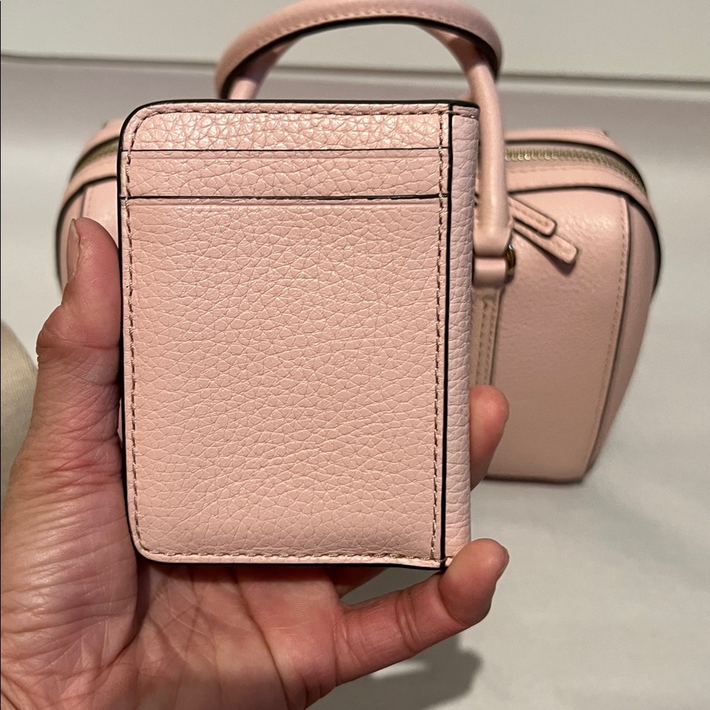 Tory Burch Pink Satchel/Crossbody Bag & Card Case - Picture 4 of 16